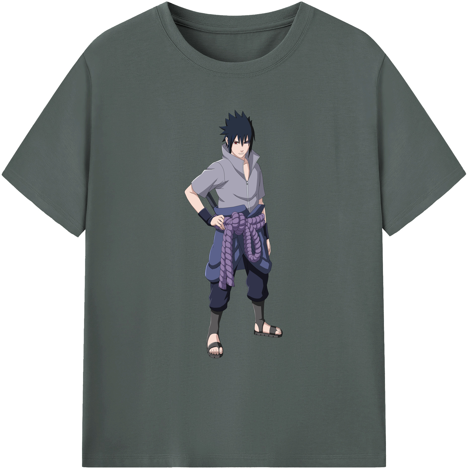 （画像用） NARUTO -ナルト- うちは サスケ Uchiha Sasuke 綿100％ メンズ半袖Tシャツ｜肌触りやわらか＆通気性